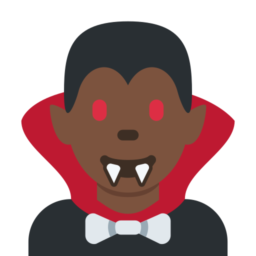 Manlig vampyr: mörk hy för Twitter (X) Twemoji 15.0.3