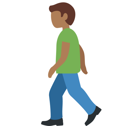 Muž na procházce: Středně tmavý odstín pleti pro Twitter (X) Twemoji 15.0.3