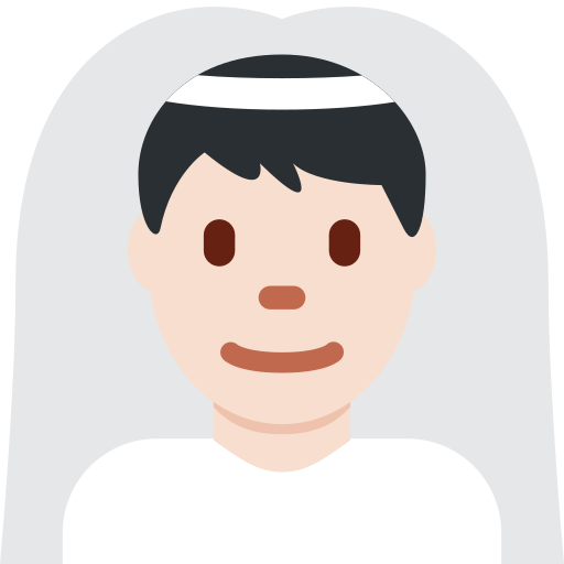 Man met sluier: lichte huidskleur voor Twitter (X) Twemoji 15.0.3