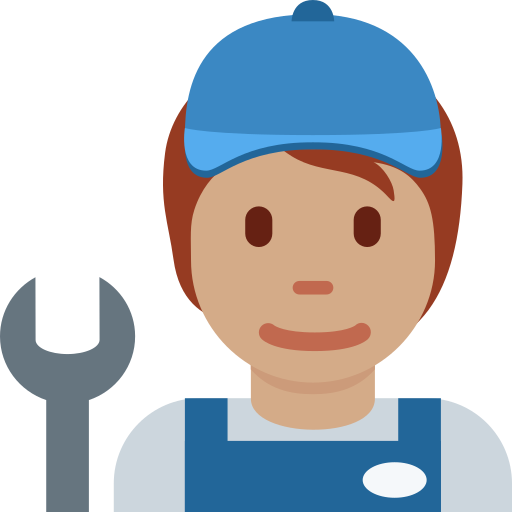 Mekaniker: mellanfärgad hy för Twitter (X) Twemoji 15.0.3