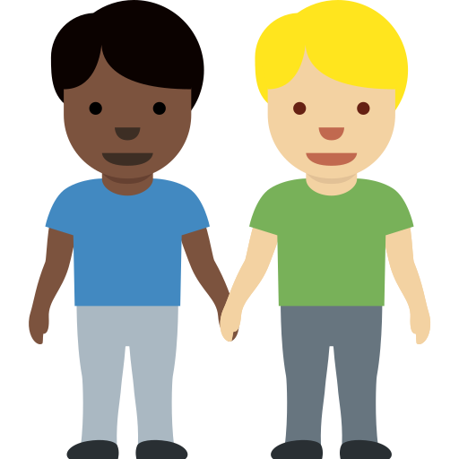 Deux Hommes Se Tenant La Main: Peau Foncée, Peau Moyennement Claire pour Twitter (X) Twemoji 15.0.3