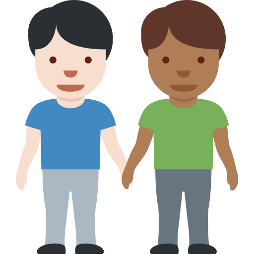 Menn som leier: hudtype 1–2, hudtype 5 for Twitter (X) Twemoji 15.0.3