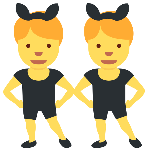 Homes amb orelles de conill per Twitter (X) Twemoji 15.0.3