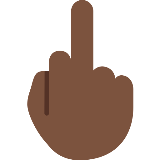 Doigt D’Honneur: Peau Foncée pour Twitter (X) Twemoji 15.0.3