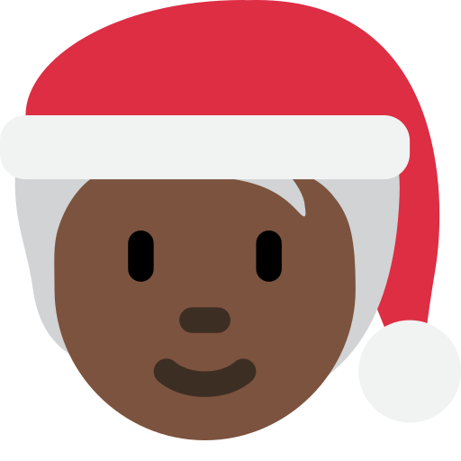 Mx Claus: tumma ihonväri varten Twitter (X) Twemoji 15.0.3