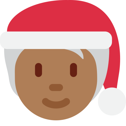 Mx Claus: Keskitumma ihonväri varten Twitter (X) Twemoji 15.0.3