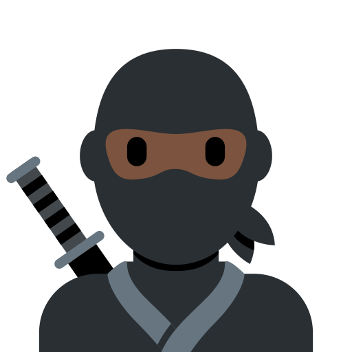 Ninja: donkere huidskleur voor Twitter (X) Twemoji 15.0.3