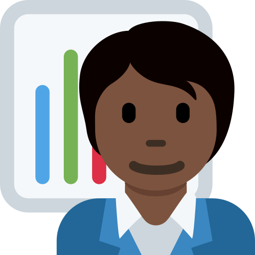 พนักงานออฟฟิศ: โทนผิวสีเข้ม สำหรับ Twitter (X) Twemoji 15.0.3