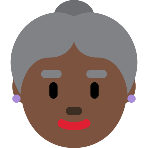 Wanita tua: ton kulit gelap untuk Twitter (X) Twemoji 15.0.3