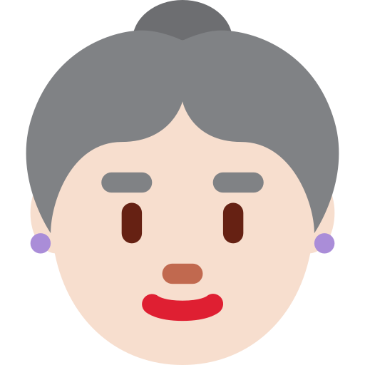 Ηλικιωμένη: ανοιχτόχρωμος τόνος δέρματος για Twitter (X) Twemoji 15.0.3