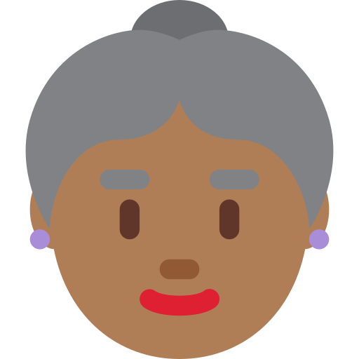 Old Woman: Medium-Dark Skin Tone for Twitter (X) Twemoji 15.0.3