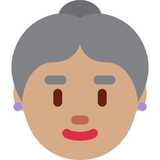 Oude vrouw: getinte huidskleur voor Twitter (X) Twemoji 15.0.3