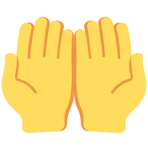 Handflatorna upp för Twitter (X) Twemoji 15.0.3