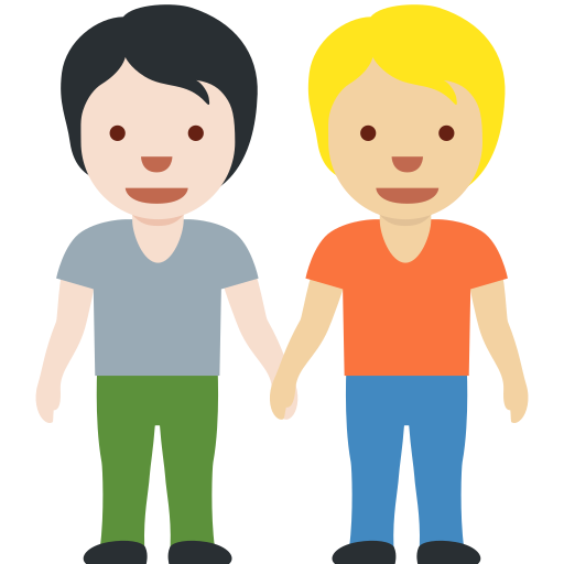 El ele tutuşan insanlar: açık cilt tonu orta açık cilt tonu için Twitter (X) Twemoji 15.0.3