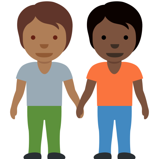 Hai người nắm tay: màu da tối trung bình và màu da tối cho Twitter (X) Twemoji 15.0.3