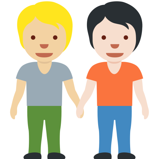 คนจับมือกัน: โทนผิวสีแทน, โทนผิวสีอ่อน สำหรับ Twitter (X) Twemoji 15.0.3