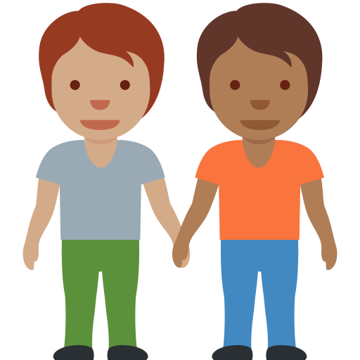 हाथ पकड़े हुए लोग: गेहुँआ त्वचा, हल्की साँवली त्वचा Twitter (X) Twemoji 15.0.3 के लिए