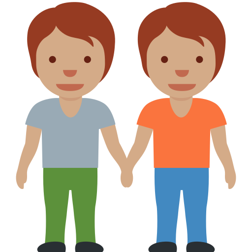 Oameni care se țin de mână: Ton mediu al pielii pentru Twitter (X) Twemoji 15.0.3