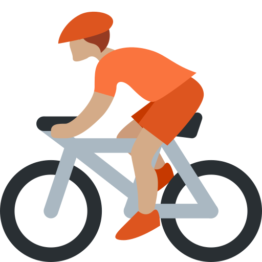 Bisiklet süren kişi: orta cilt tonu için Twitter (X) Twemoji 15.0.3