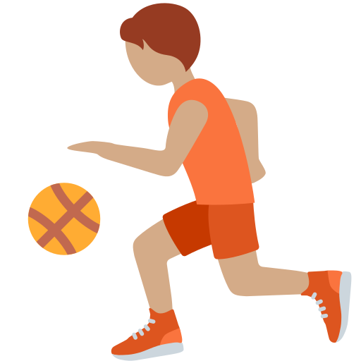 Persoana care aruncă mingea: ton mediu al pielii pentru Twitter (X) Twemoji 15.0.3