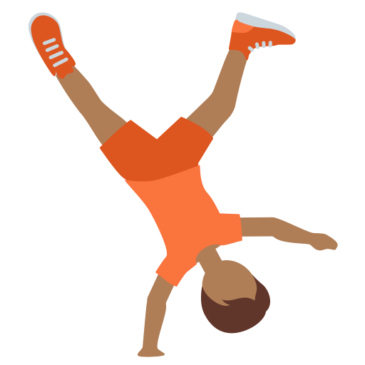 Osoba Cartwheeling: Středně tmavý odstín pleti pro Twitter (X) Twemoji 15.0.3