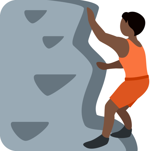 Orang mendaki: ton kulit gelap untuk Twitter (X) Twemoji 15.0.3