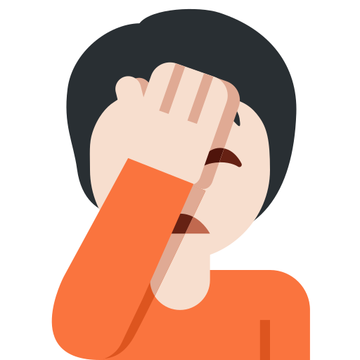Osoba Facepalming: Světlý odstín pleti pro Twitter (X) Twemoji 15.0.3