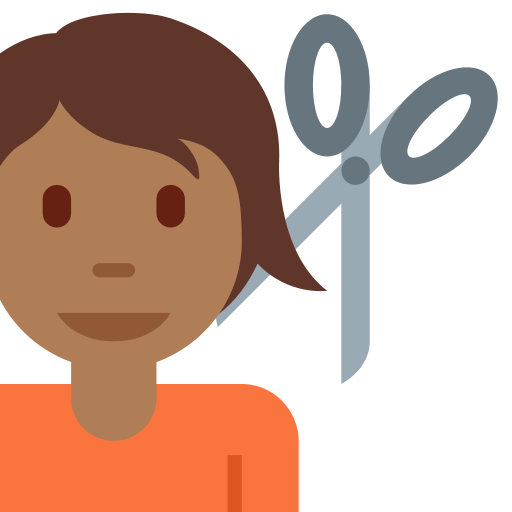 Saç kesimi: orta koyu cilt tonu için Twitter (X) Twemoji 15.0.3