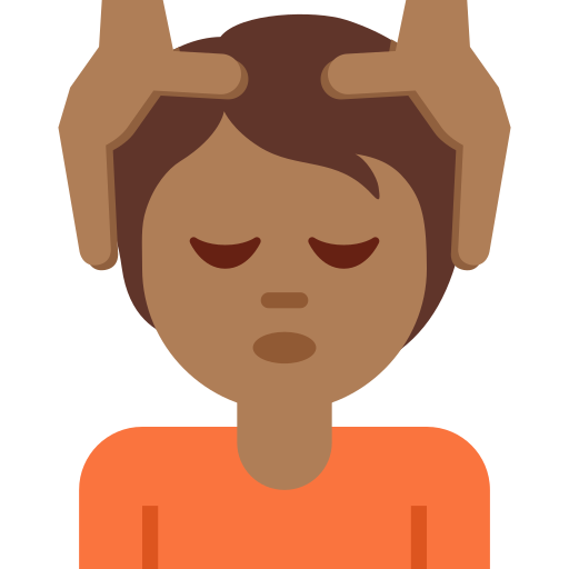 Persoana care primește masajul: Culoare medie-închis a pielii pentru Twitter (X) Twemoji 15.0.3