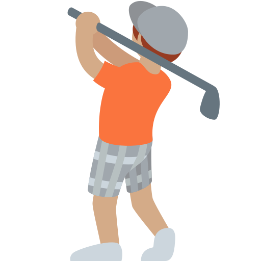 שחקן גולף: גוון עור בינוני עבור Twitter (X) Twemoji 15.0.3