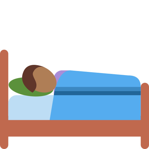 Person i seng: medium til mørk teint for Twitter (X) Twemoji 15.0.3