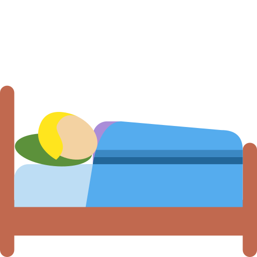 Osoba v posteli: Středně světlý tón pleti pro Twitter (X) Twemoji 15.0.3