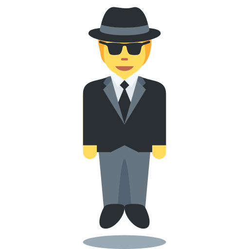 Persona amb vestit levitant per Twitter (X) Twemoji 15.0.3