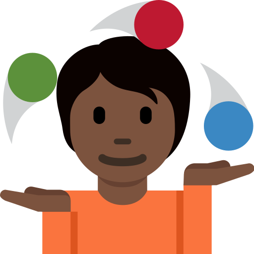 להטוטן: גוון עור כהה עבור Twitter (X) Twemoji 15.0.3