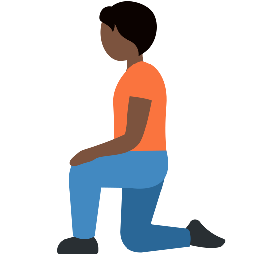 Άτομο που γονατίζει: σκούρος τόνος δέρματος για Twitter (X) Twemoji 15.0.3