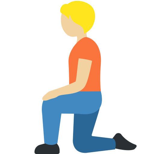 Klečící osoba: Středně světlý odstín pleti pro Twitter (X) Twemoji 15.0.3
