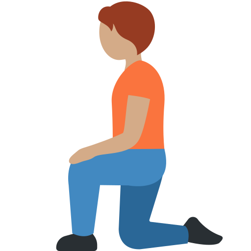 Klečící osoba: Střední odstín pleti pro Twitter (X) Twemoji 15.0.3