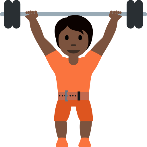 Persona que aixeca peses: pell fosca per Twitter (X) Twemoji 15.0.3