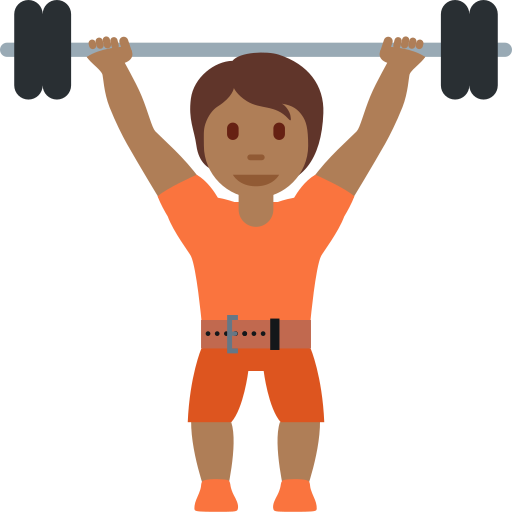Person Lifting Weights: Medium-Dark Skin Tone for Twitter (X) Twemoji 15.0.3