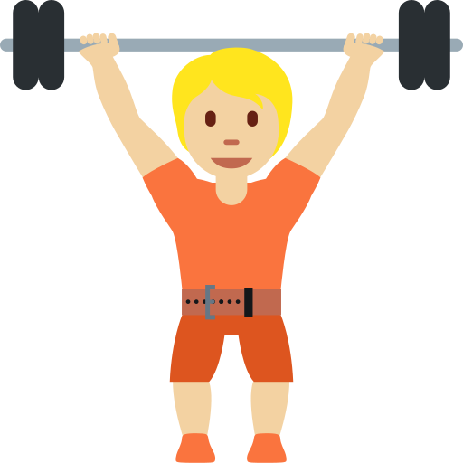 Person Lifting Weights: Medium-Light Skin Tone for Twitter (X) Twemoji 15.0.3