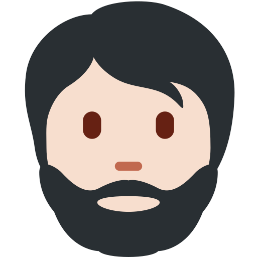 Osoba z brodą: karnacja jasna dla Twitter (X) Twemoji 15.0.3
