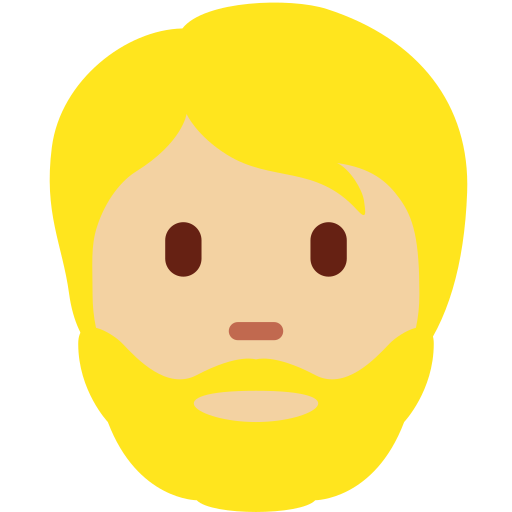 Persona: Pell Mitjà Clara, Barba per Twitter (X) Twemoji 15.0.3