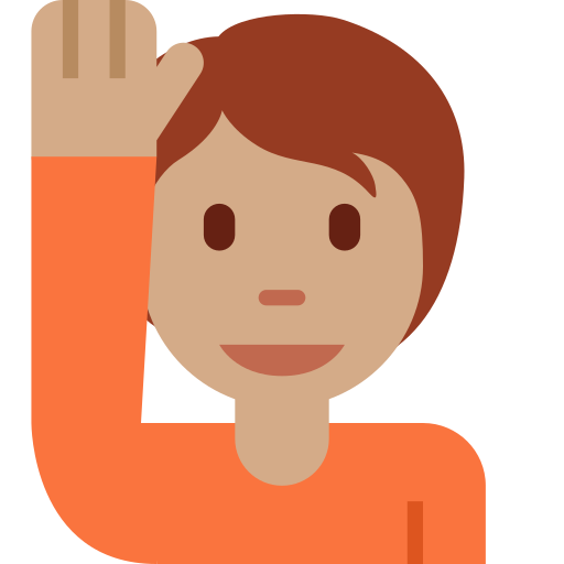 Elini kaldırma: orta cilt tonu için Twitter (X) Twemoji 15.0.3