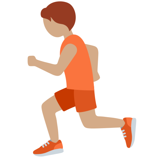 Άτομο τρέχει: μεσαίος τόνος δέρματος για Twitter (X) Twemoji 15.0.3
