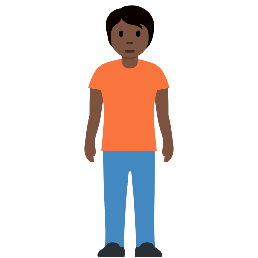 Stehende Person: Dunkle Hautfarbe für Twitter (X) Twemoji 15.0.3