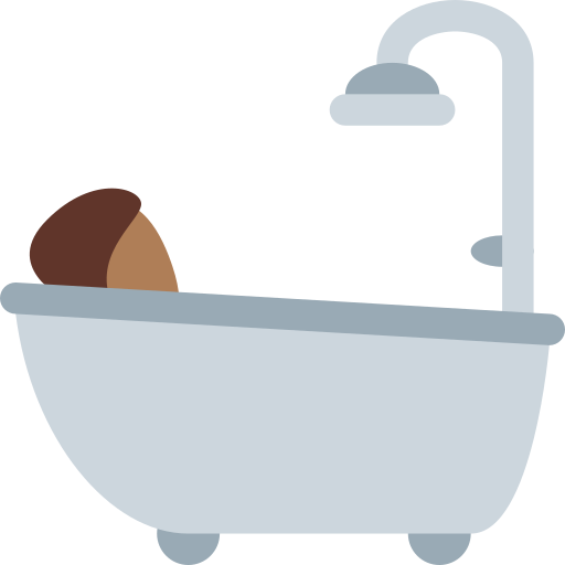 Persoană care face baie: Culoare medie-închis a pielii pentru Twitter (X) Twemoji 15.0.3