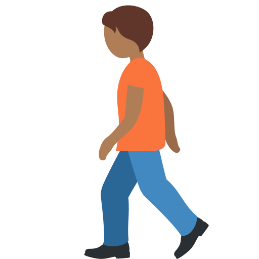 Voetganger: donkergetinte huidskleur voor Twitter (X) Twemoji 15.0.3