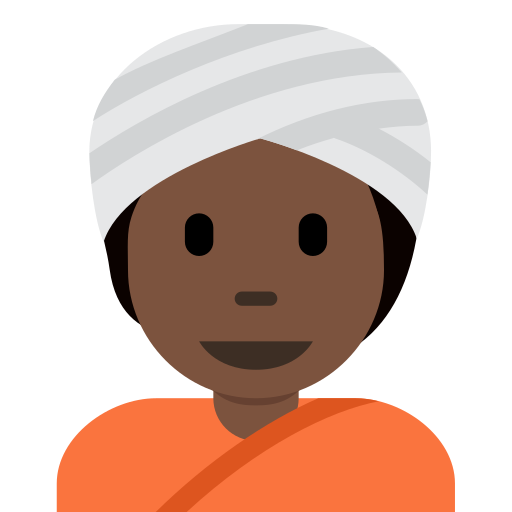 Osoba nosící turban: Tmavý odstín pleti pro Twitter (X) Twemoji 15.0.3