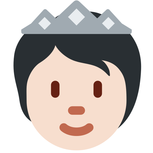 Osoba s korunou: Světlý odstín pleti pro Twitter (X) Twemoji 15.0.3