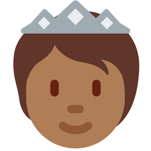 Osoba s korunou: Středně tmavý odstín pleti pro Twitter (X) Twemoji 15.0.3
